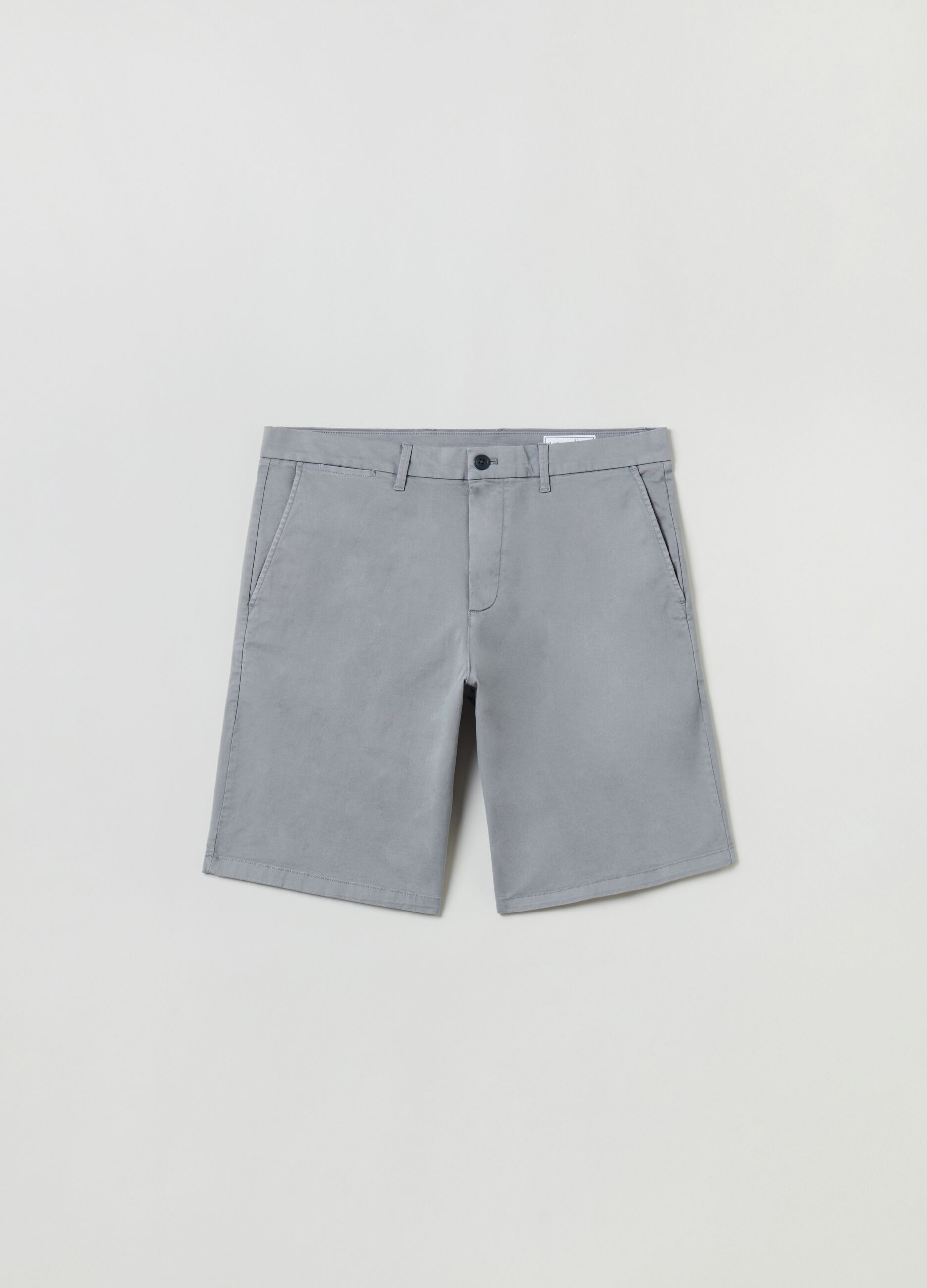Stretch cotton Bermuda shorts