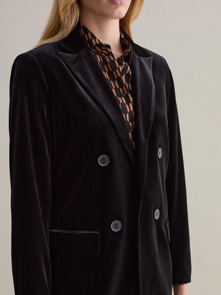 Double-breasted blazer in velvet_2