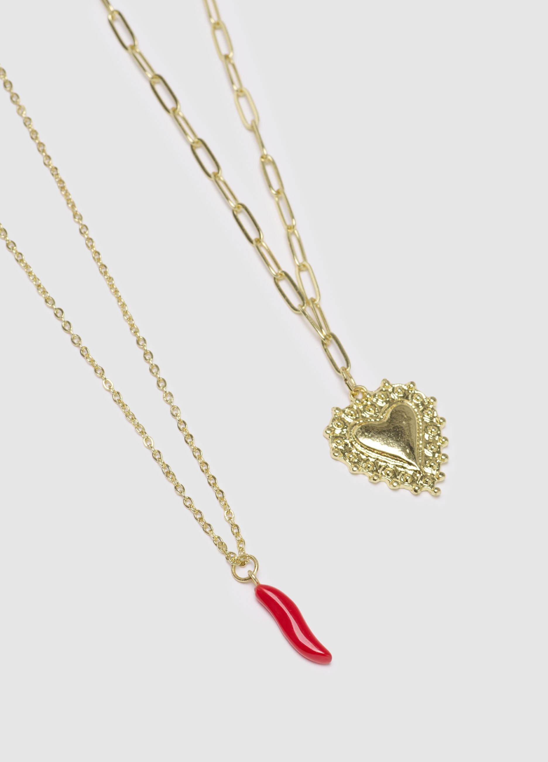 Multicolour steel necklace with pendants