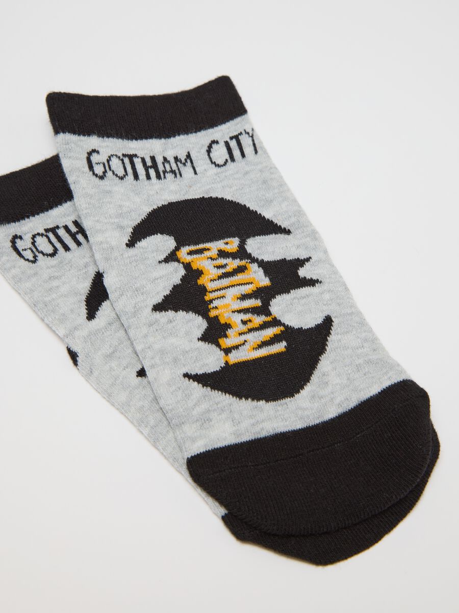 Tripack di calzini da ragazzo in misto cotone multicolor con stampa Batman_1