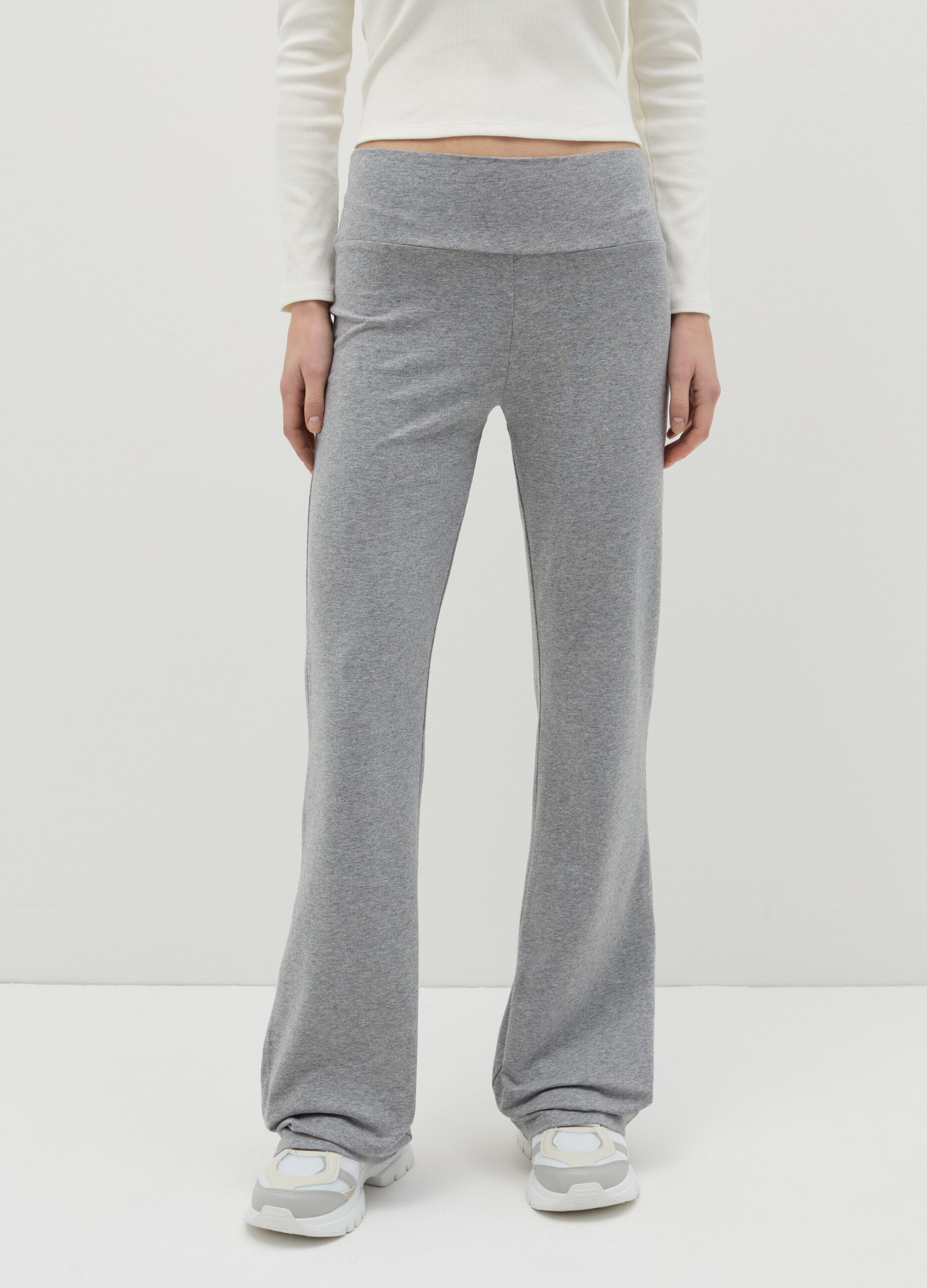 Leggings flare fit in cotone stretch
