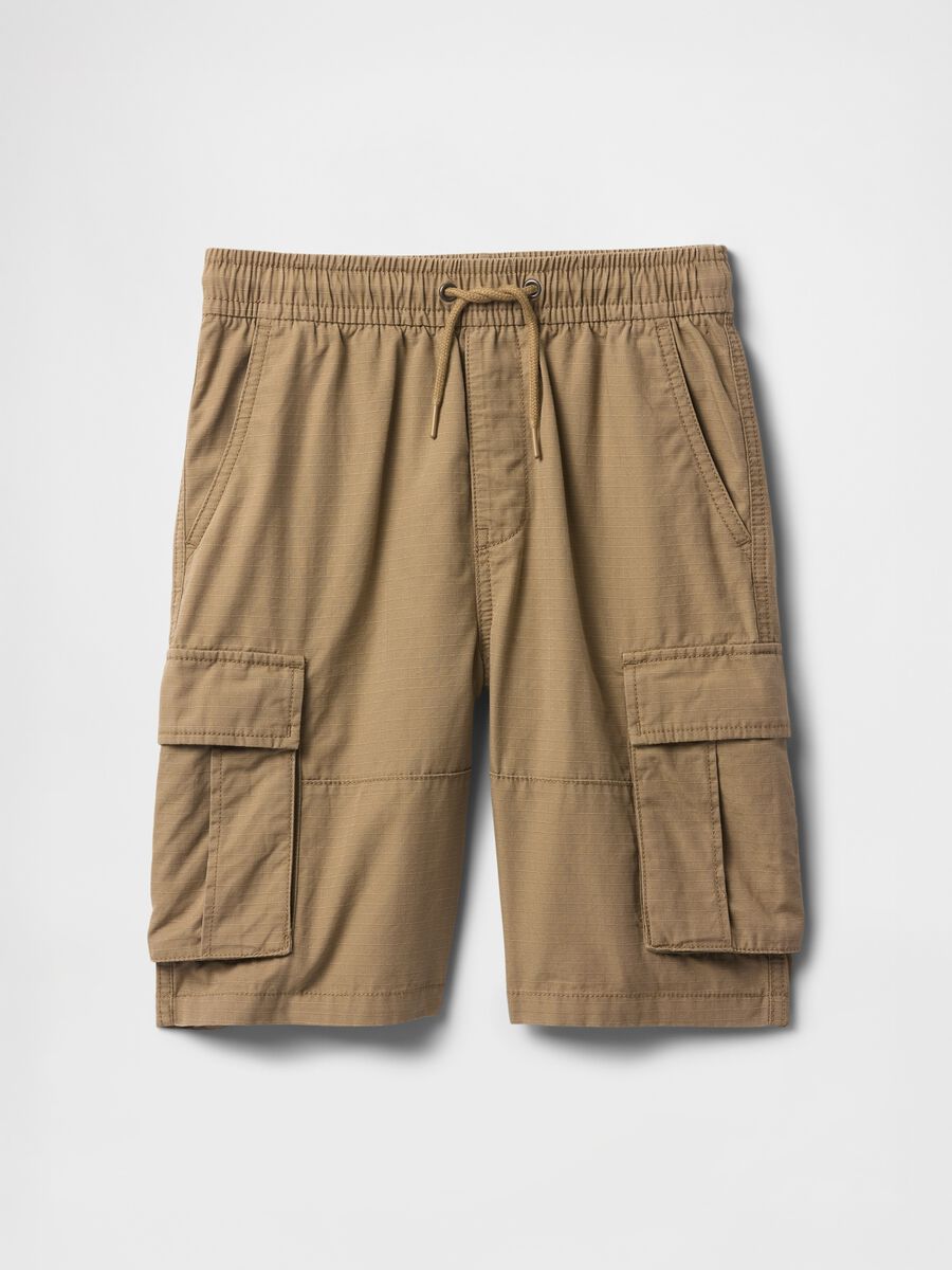 Khaki cargo Bermuda shorts_4