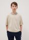 Beige pure cotton boys&rsquo; relaxed-fit T-shirt with slogan_0