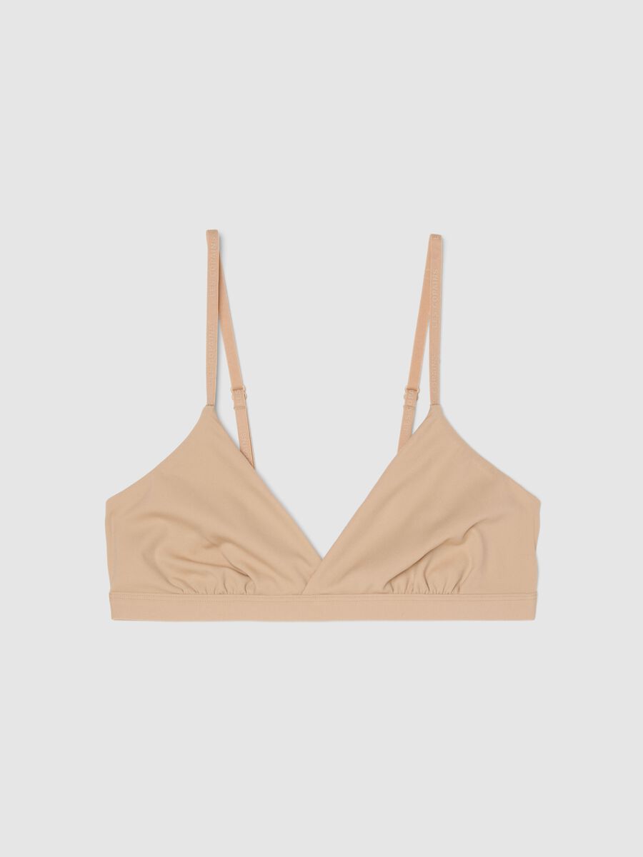 Reggiseno a triangolo in microfibra beige_0