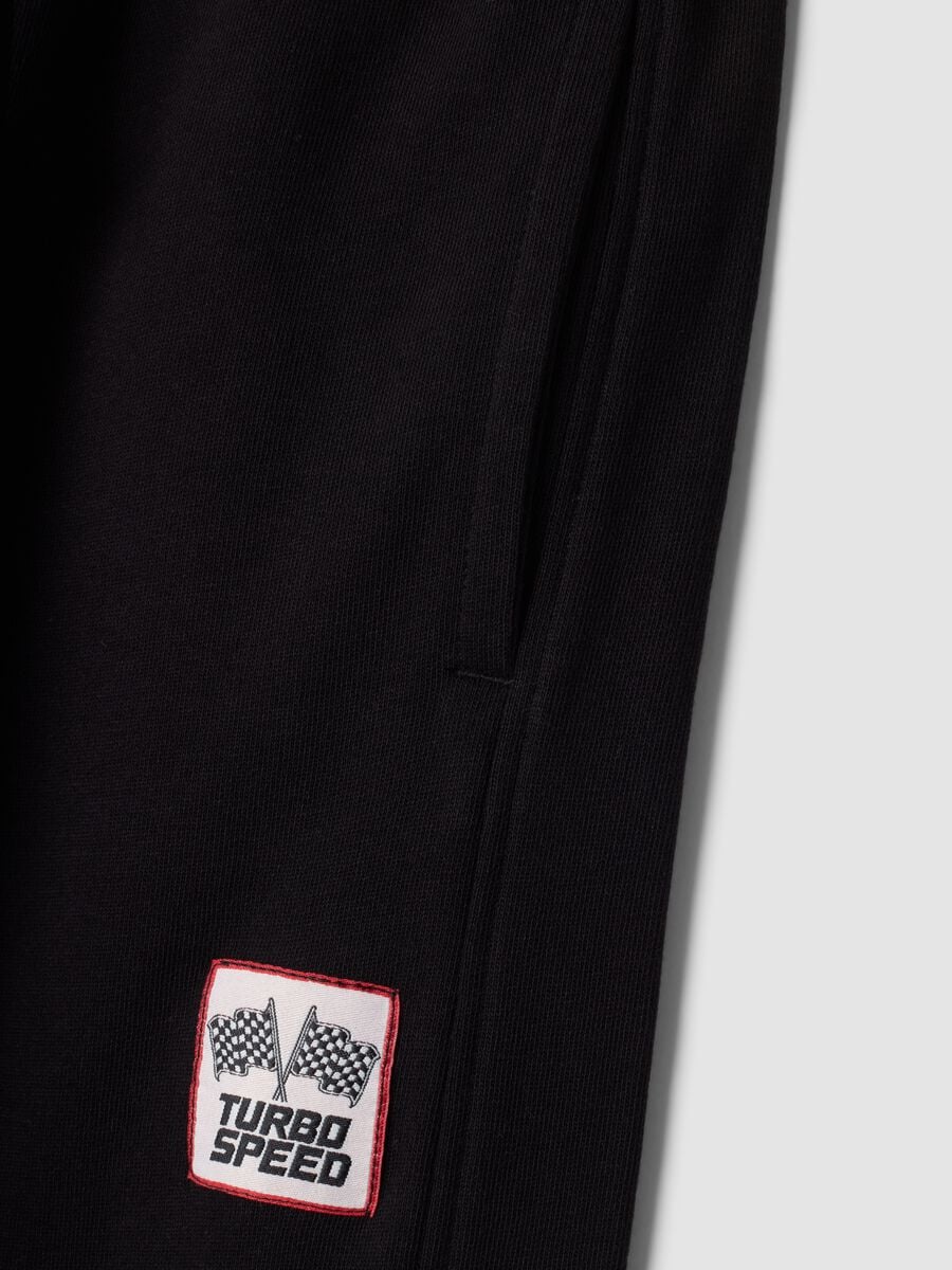 Black pure cotton joggers with elasticated cuffs_2