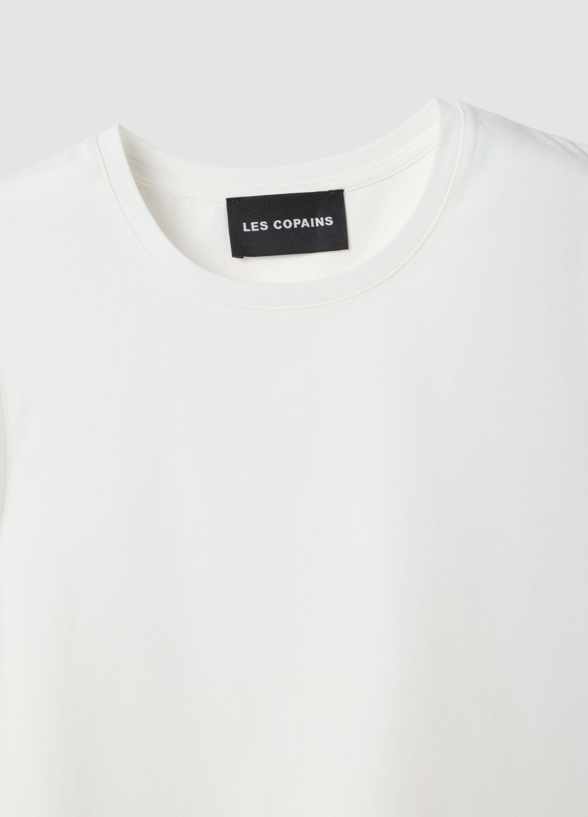 White cotton-blend tank top