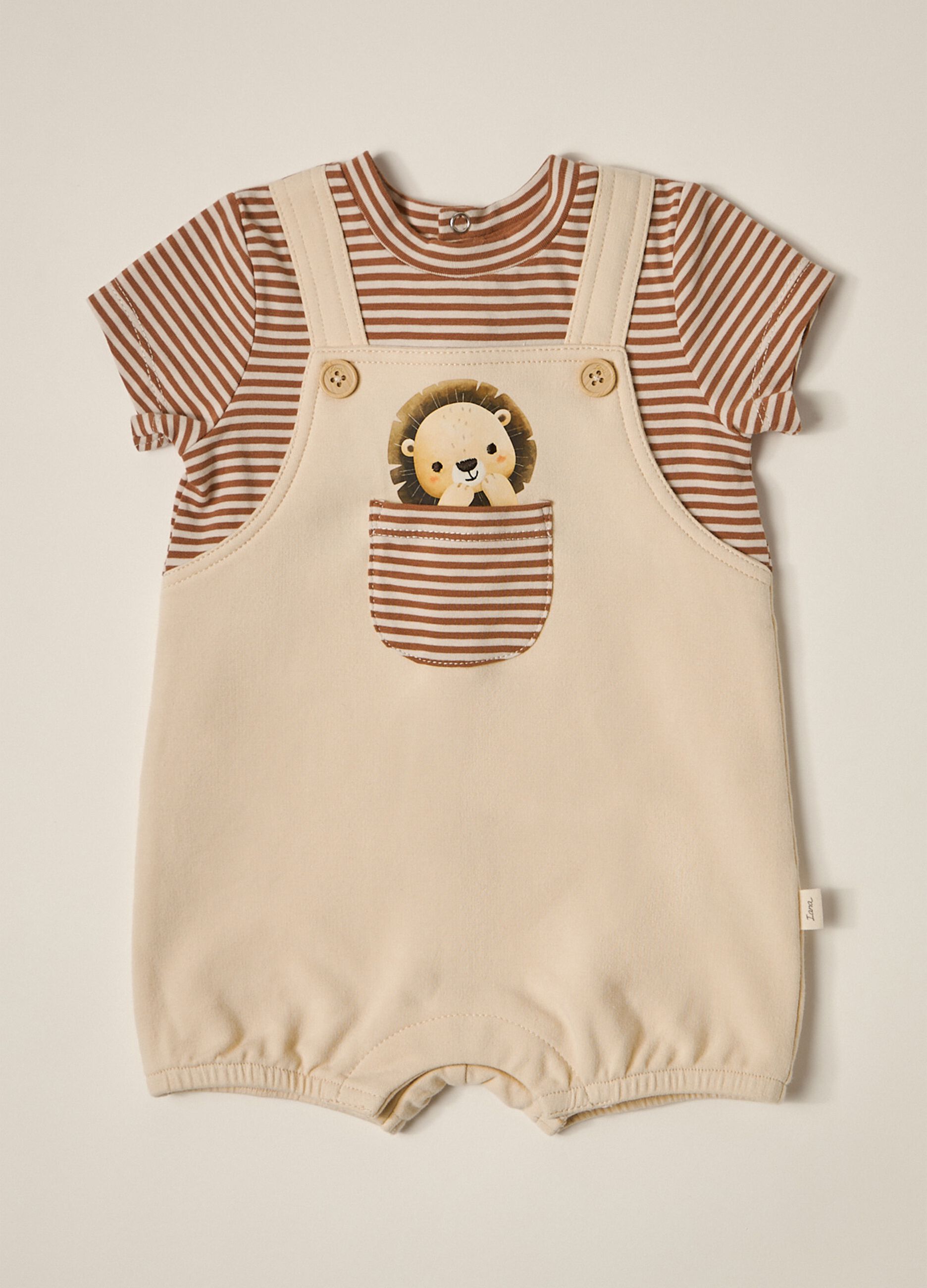 IANA newborn girl onesie in stretch cotton