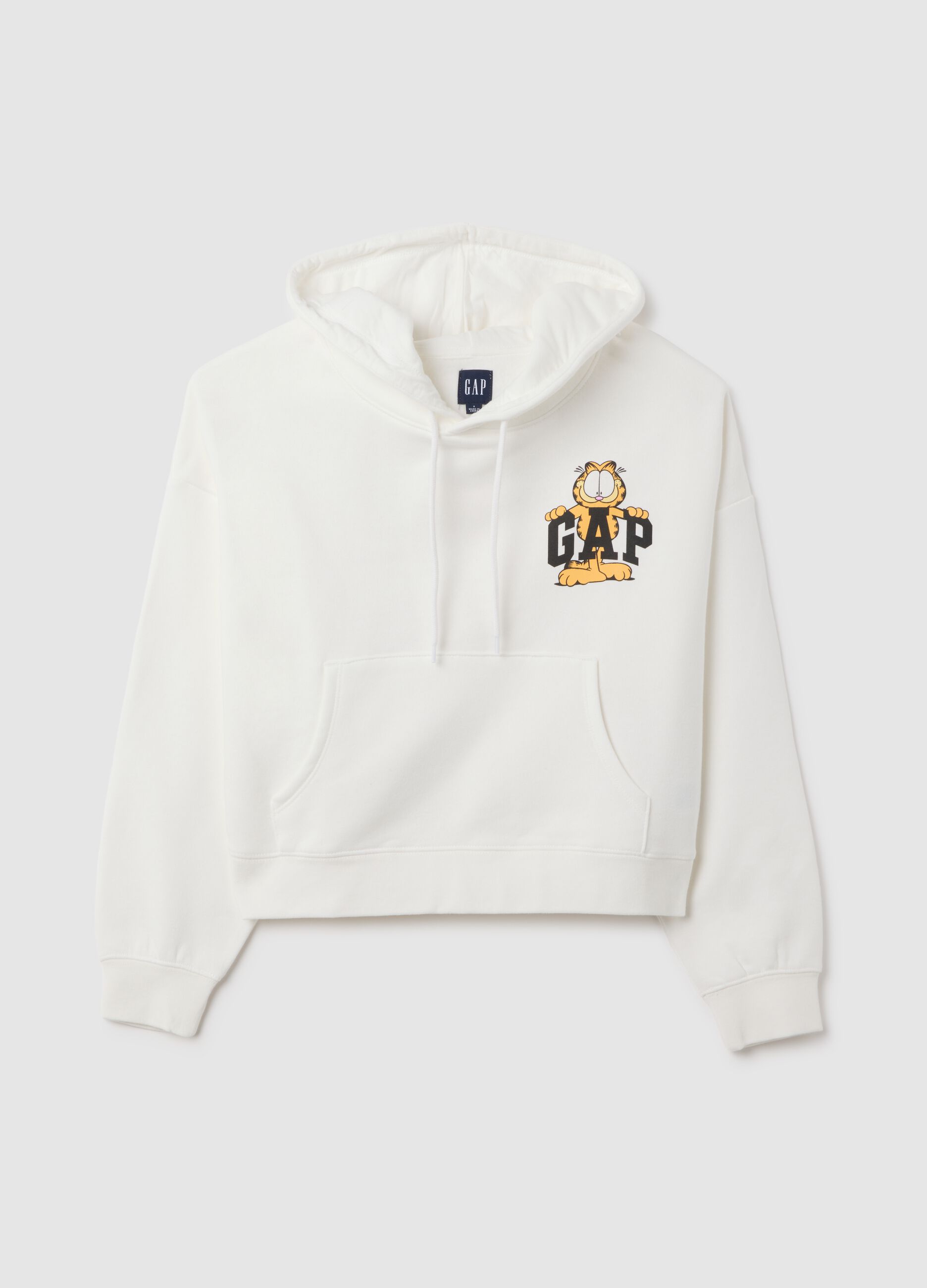 White Hoodie with Garfield Print