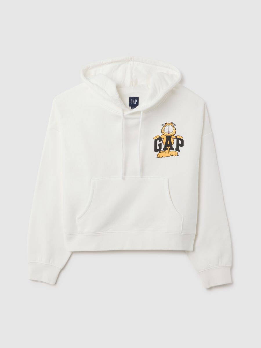White Hoodie with Garfield Print_0