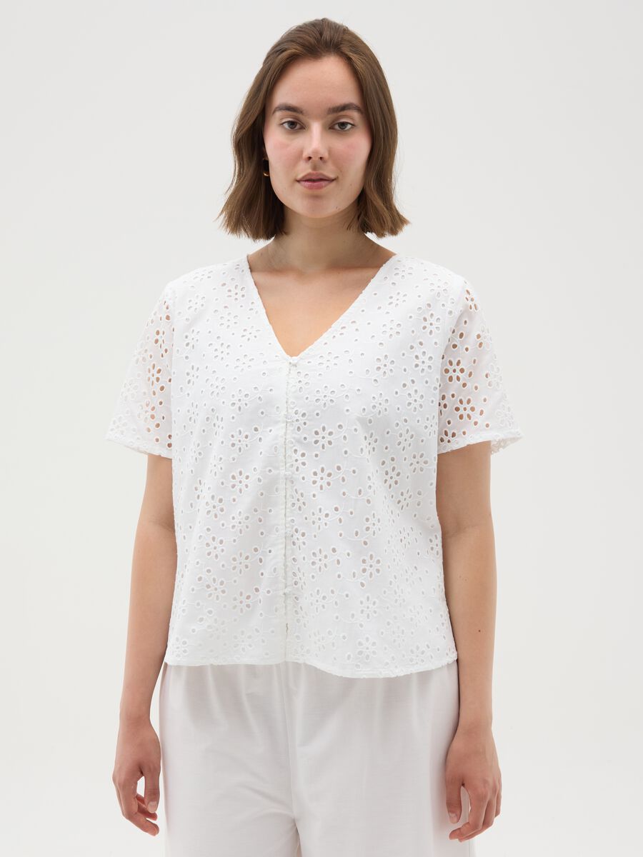 Women's White Pure Cotton Regular Fit Shirt_0