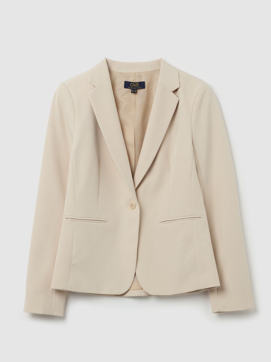 Curvy solid colour single-breasted blazer_4