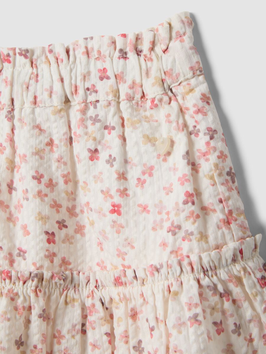 Multicolour pure cotton skirt for girls with floral pattern_2