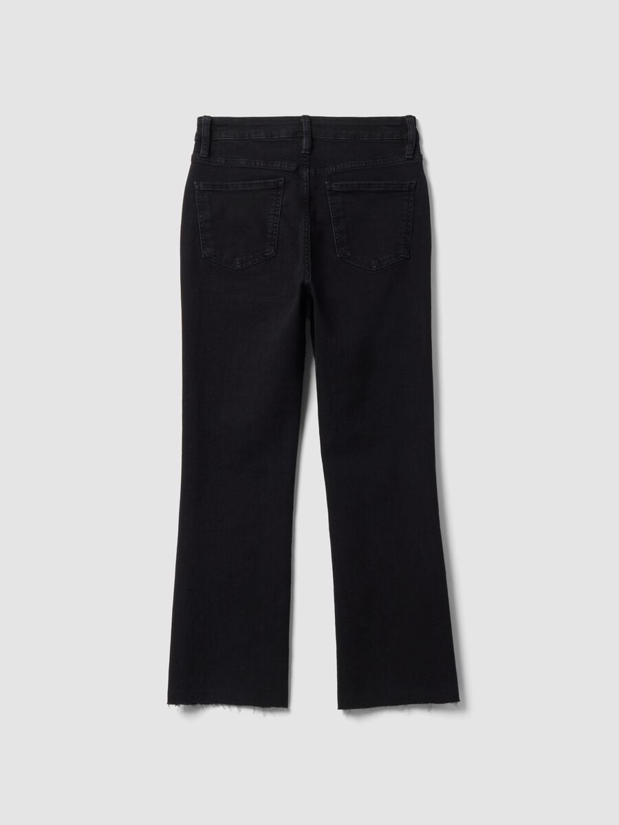 Jeans denim neri in cotone elasticizzato flare fit_6