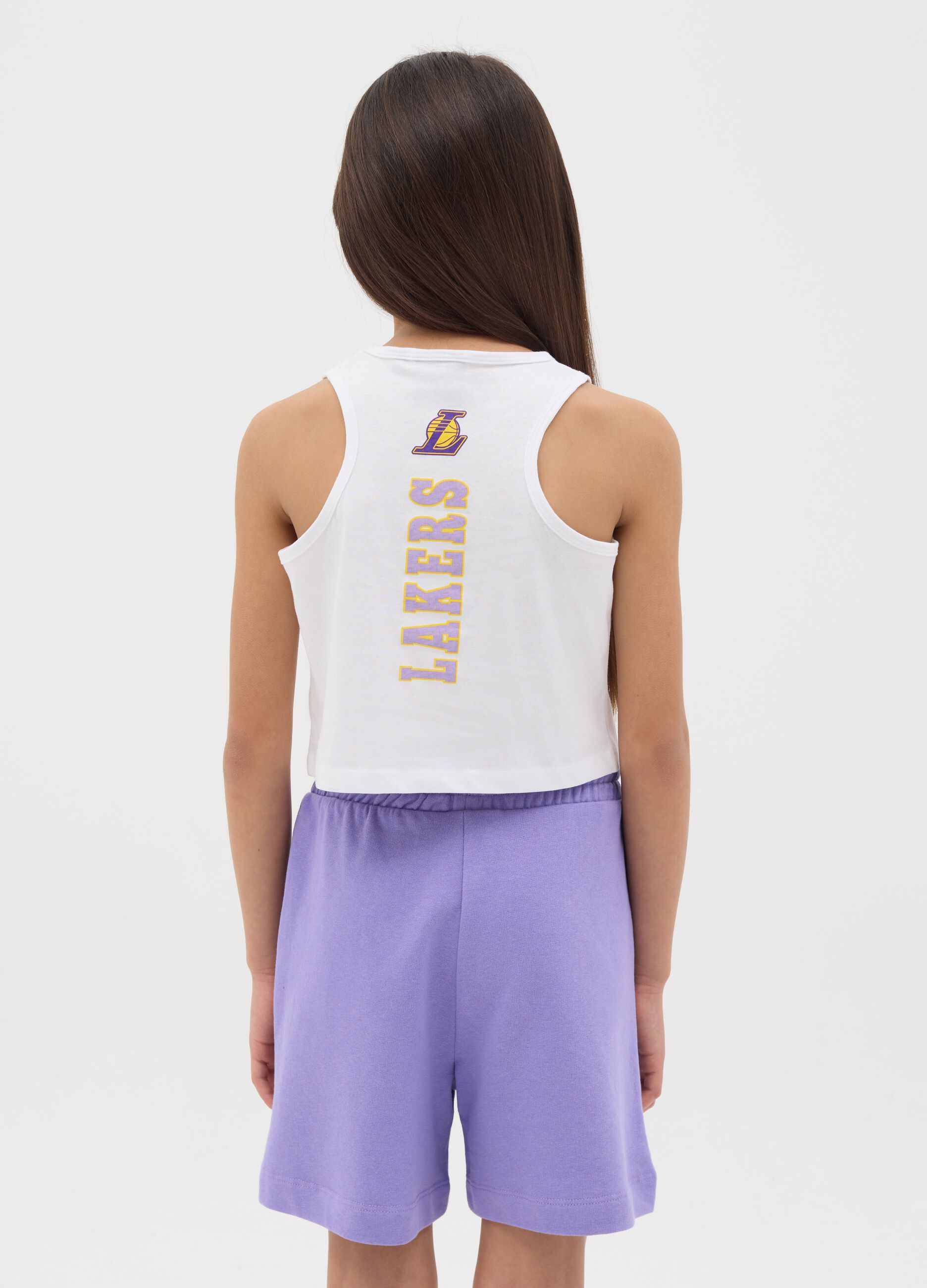 White NBA Los Angeles Lakers tank top in cotton