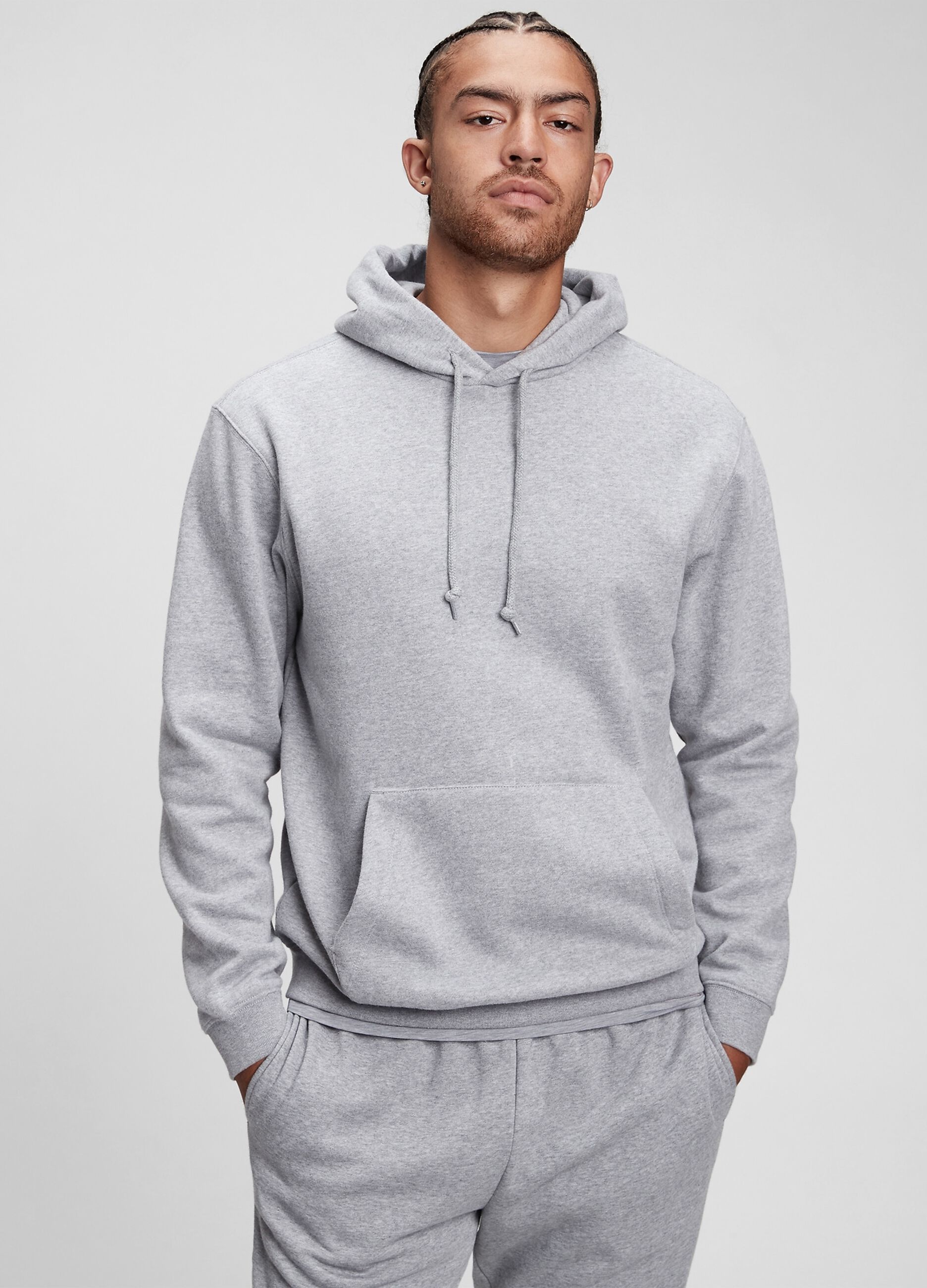 Mélange sweatshirt with hood