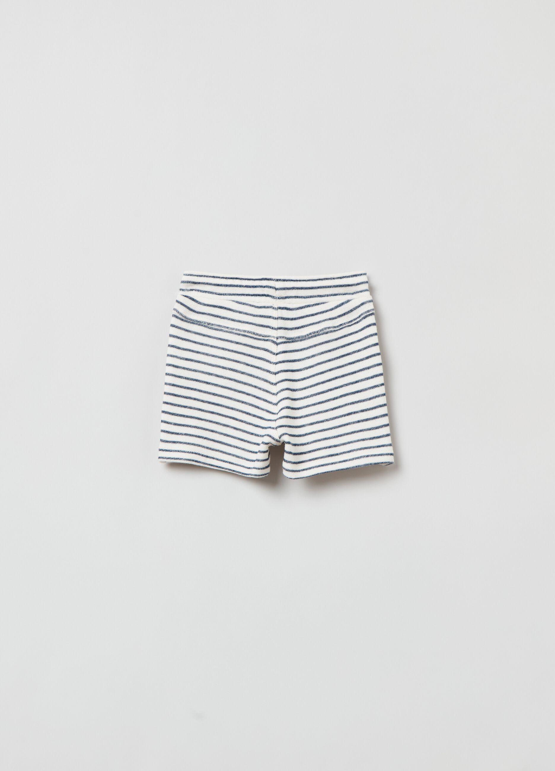 Shorts in cotone a righe con coulisse_1