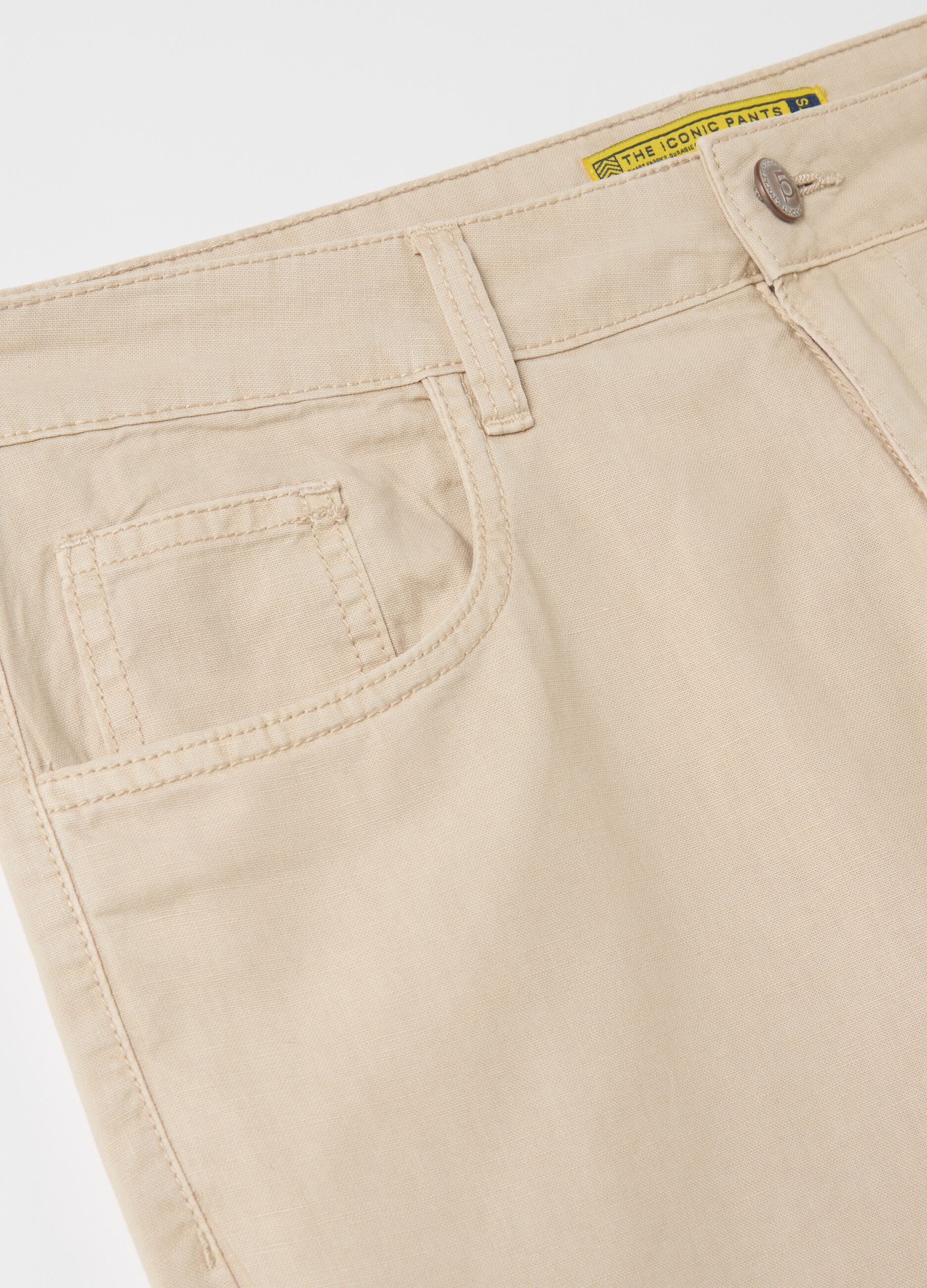 Trousers in linen and cotton with five pockets