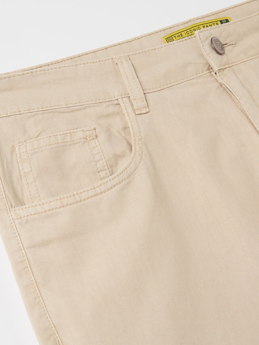 Trousers in linen and cotton with five pockets_1