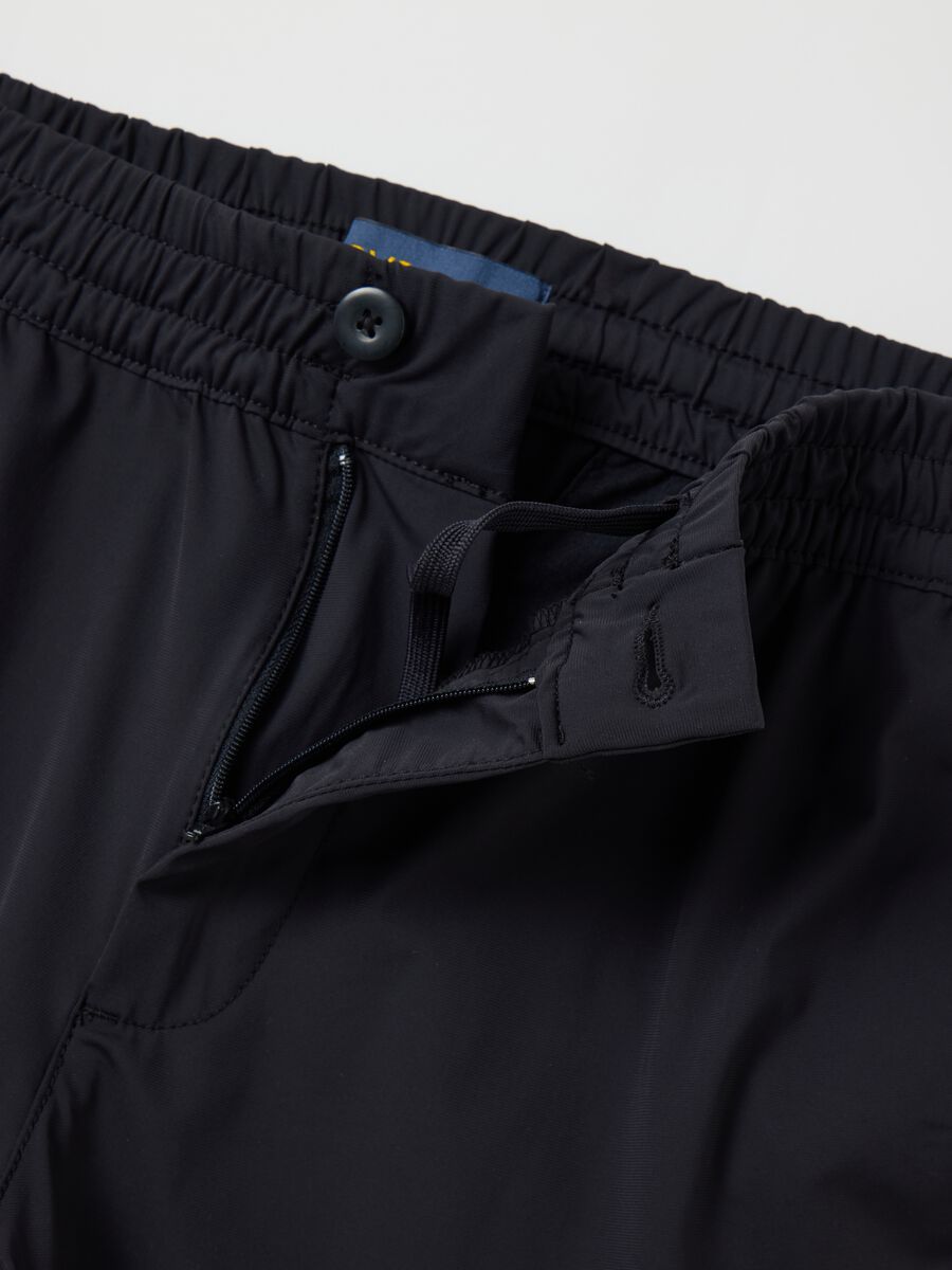 Black Regular Shorts with Elastic Waist_5