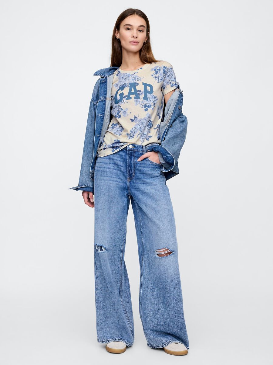 Short-sleeve T-shirt with Gap logo and floral print_2