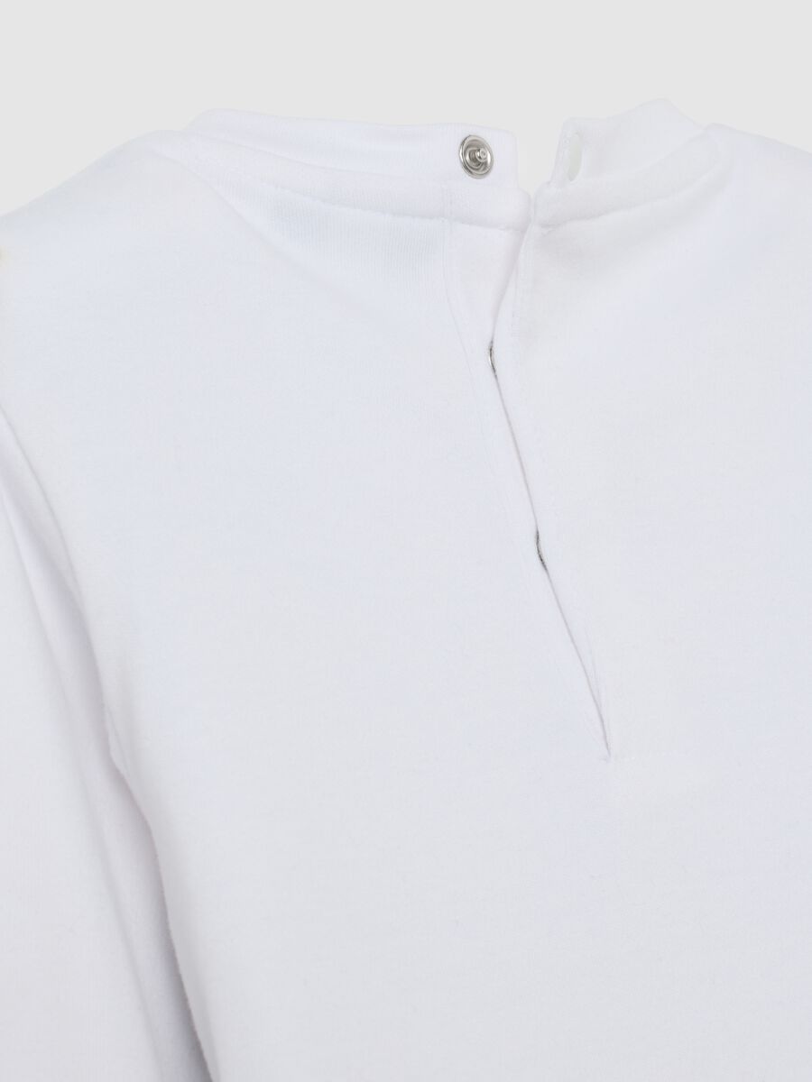 Children's white t-shirt in pure cotton with blue regular fit gilet_3