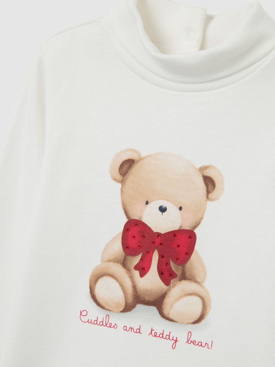 White pure cotton high neck long sleeve shirt for girls regular fit_2