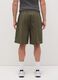 Men's green baggy shorts in 100% cotton_2