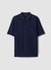 Blue pure cotton polo shirt with chest pocket, regular fit_4