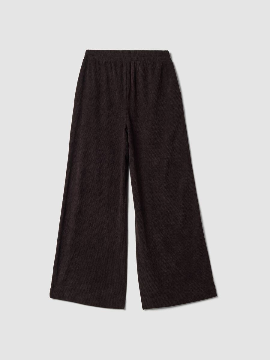 Brown wide-leg trousers with elasticated waist_6
