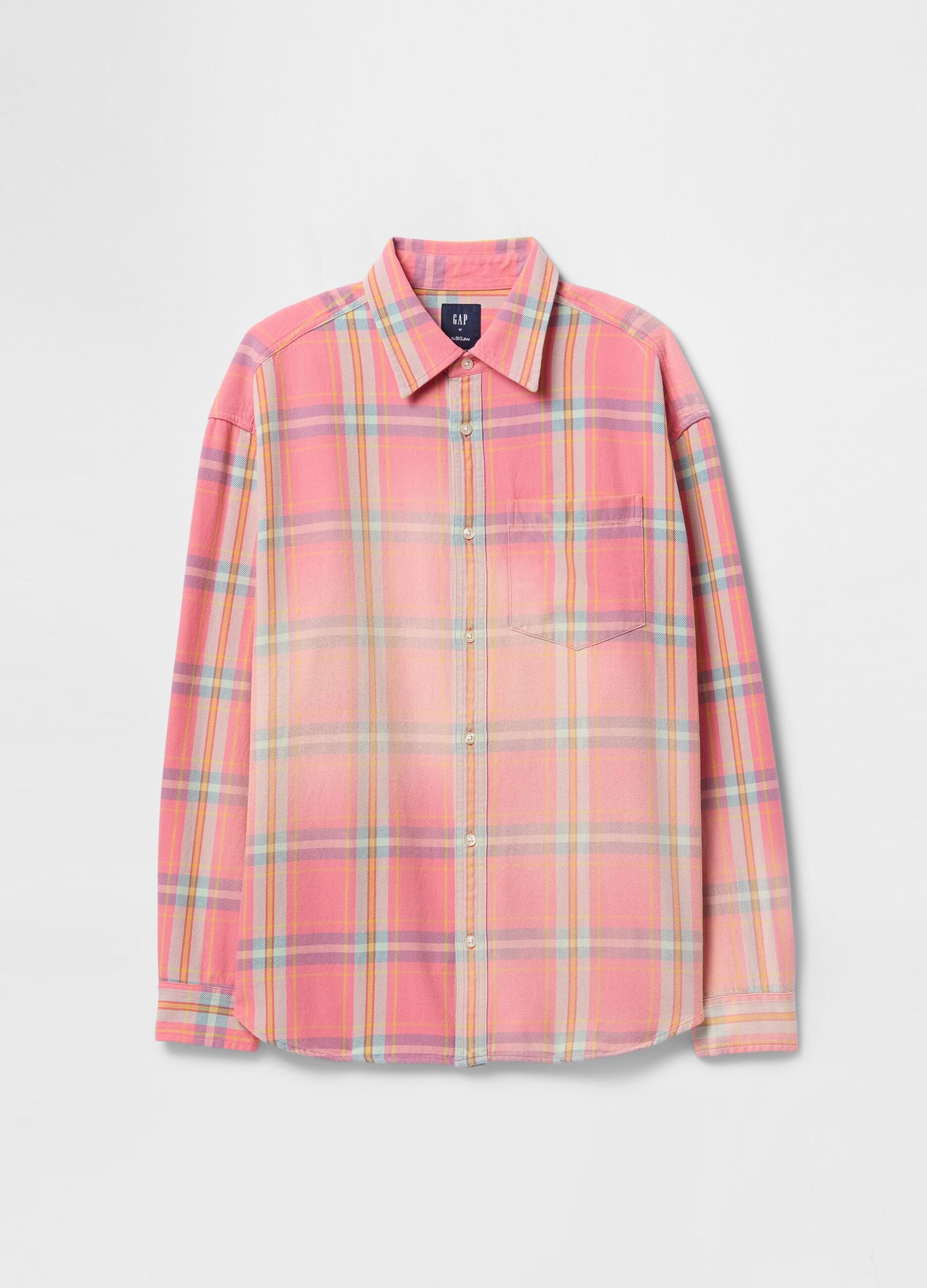 Orange and pink checked cotton Gap shirt