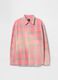 Orange and pink checked cotton Gap shirt_3