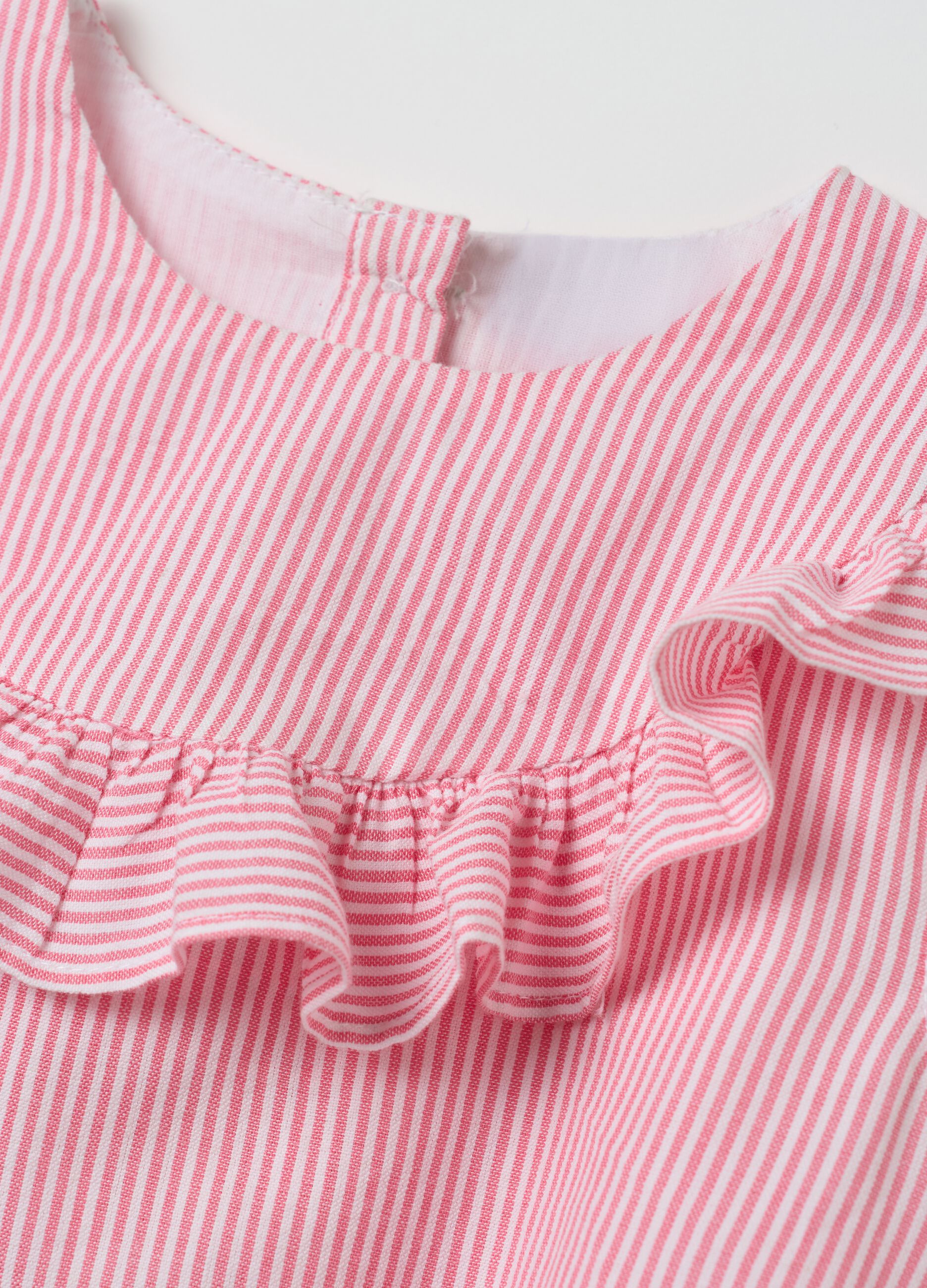 Abito da bambina in puro cotone rosa regular fit con volant