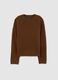 Brown regular fit pullover with round neckline_4