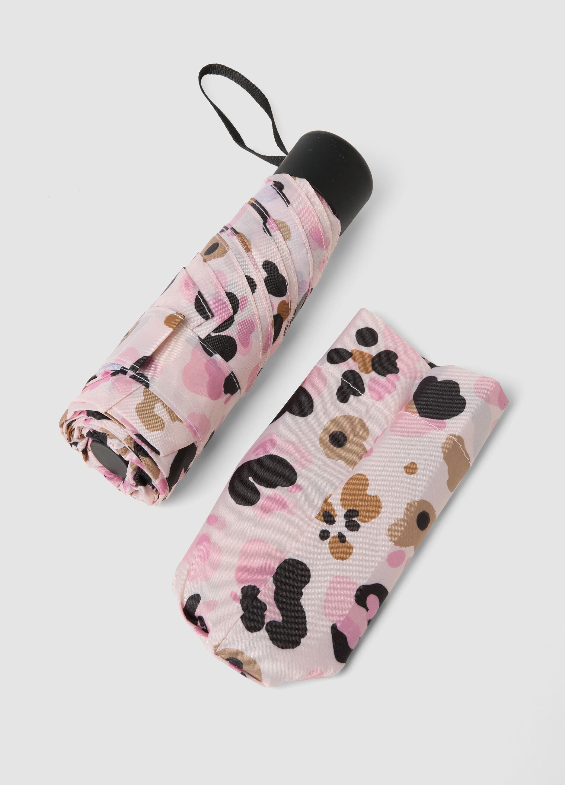 Multicolour foldable umbrella with animal print