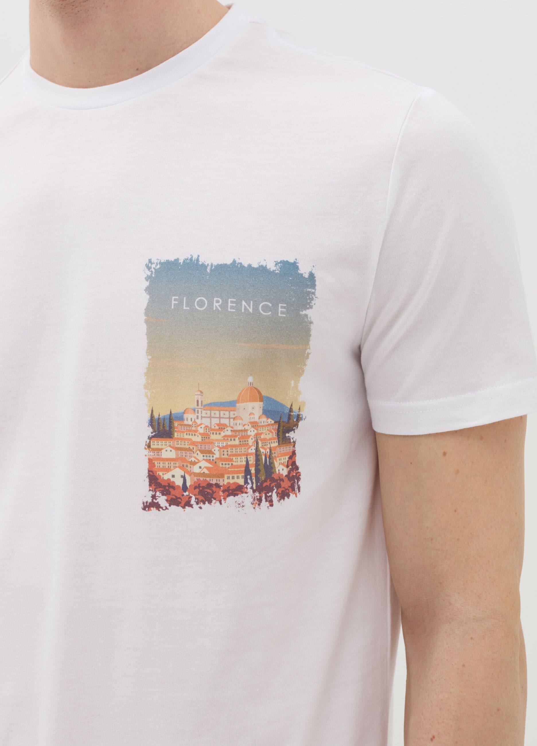 Cotton T-shirt with "Florence" print