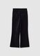 Pantaloni da bambina in misto cotone nero flare_1