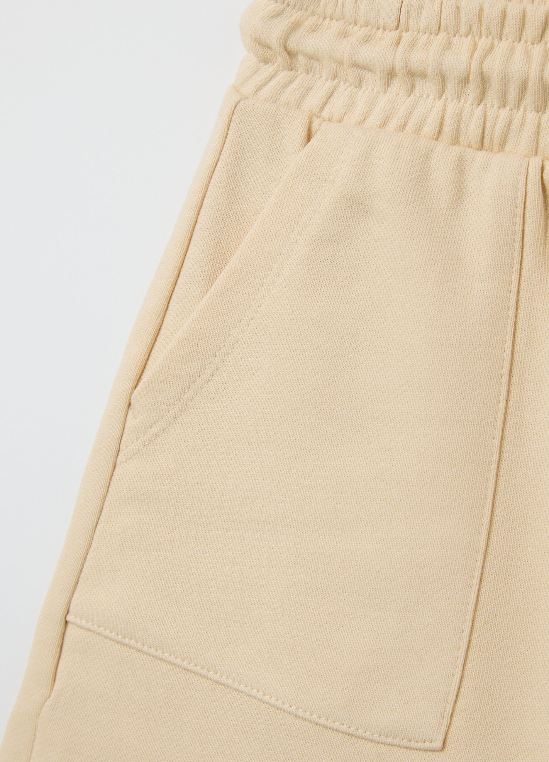 Bermuda shorts in French terry with drawstring