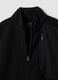 Felpa full-zip nera con colletto regular fit_5