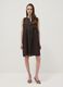 Brown sleeveless pure linen dress, regular fit_1