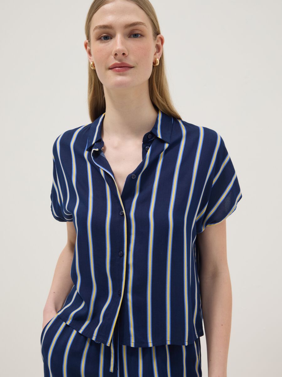 Pure viscose multicolour striped shirt, regular fit_3