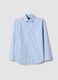Light blue pure cotton poplin shirt with classic collar, regular fit_4