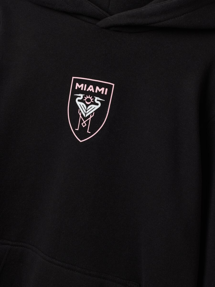 Black cotton-blend hoodie with Inter Miami CF print_1