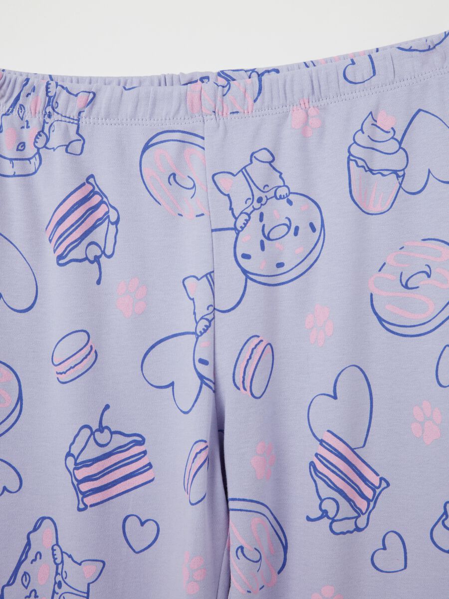 Pigiama in cotone bio con stampa "Midnight Snacks"_3
