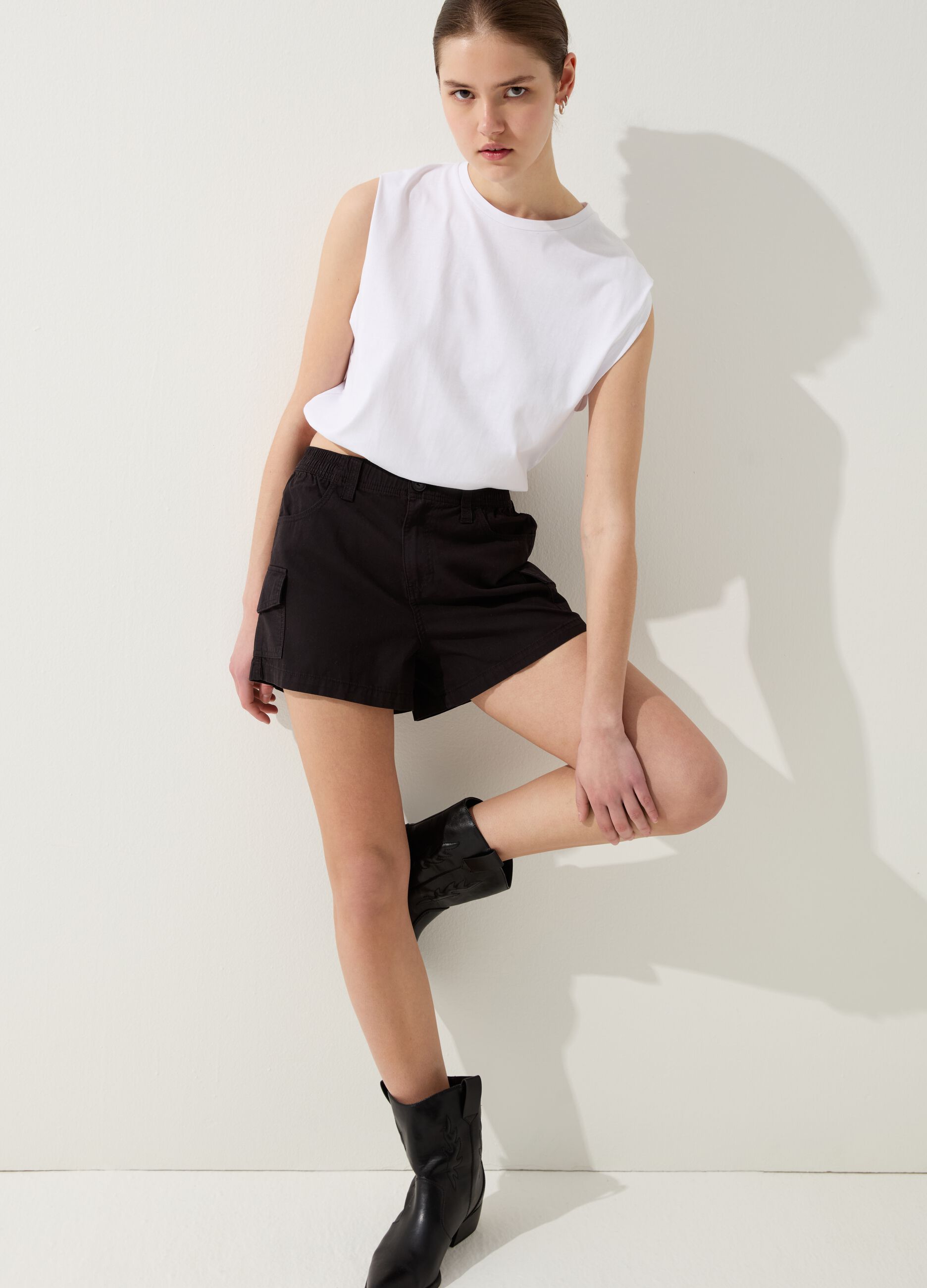 Cotton cargo shorts