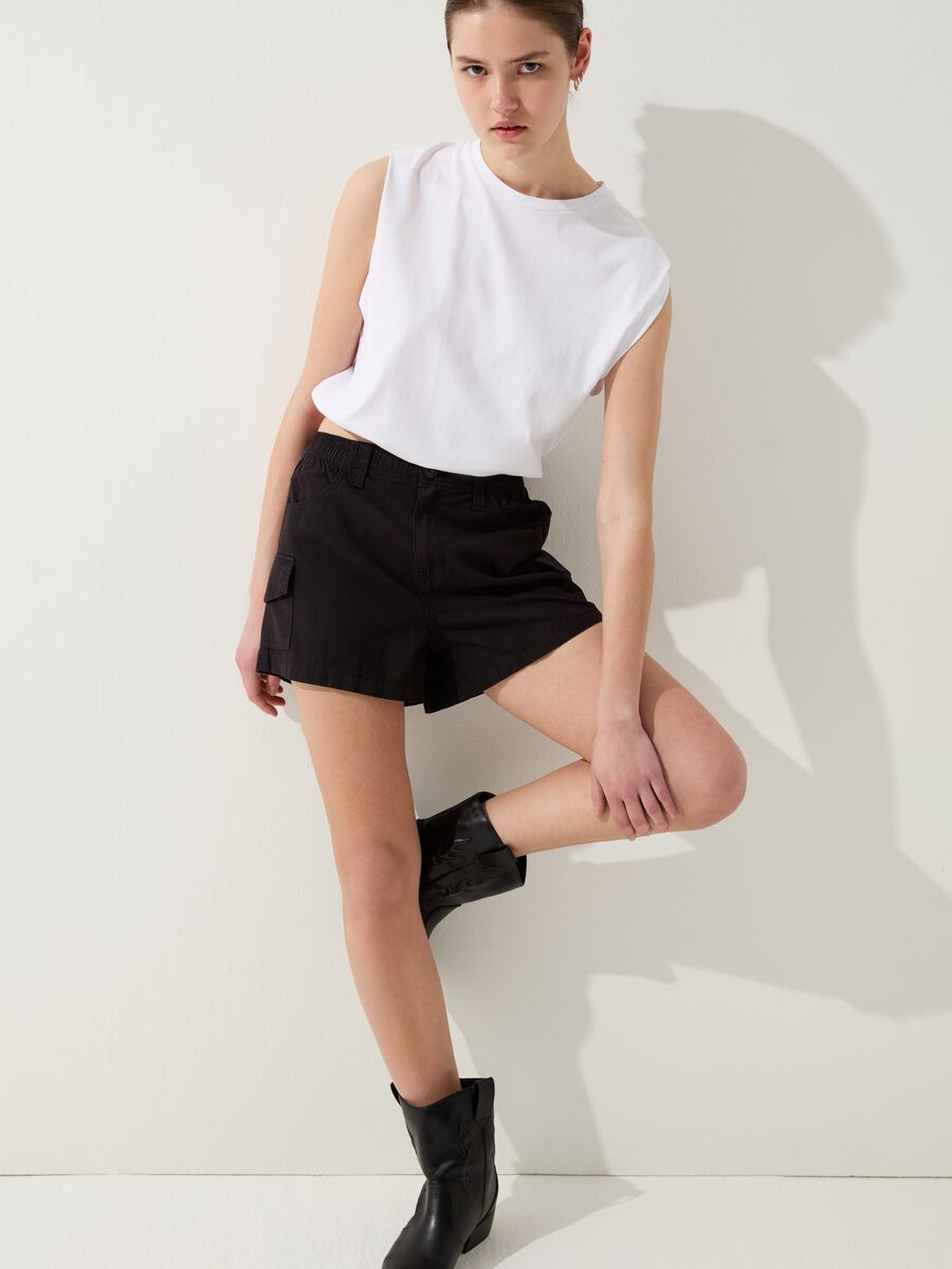 Cotton cargo shorts_0