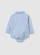 Newborn baby bodysuit in pure blue cotton_1
