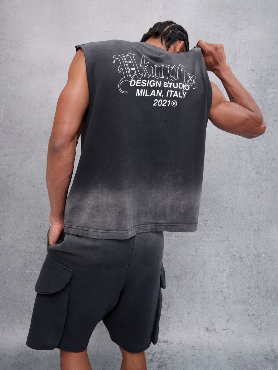 Sunfaded Distressed Tank Top Vintage Black_2