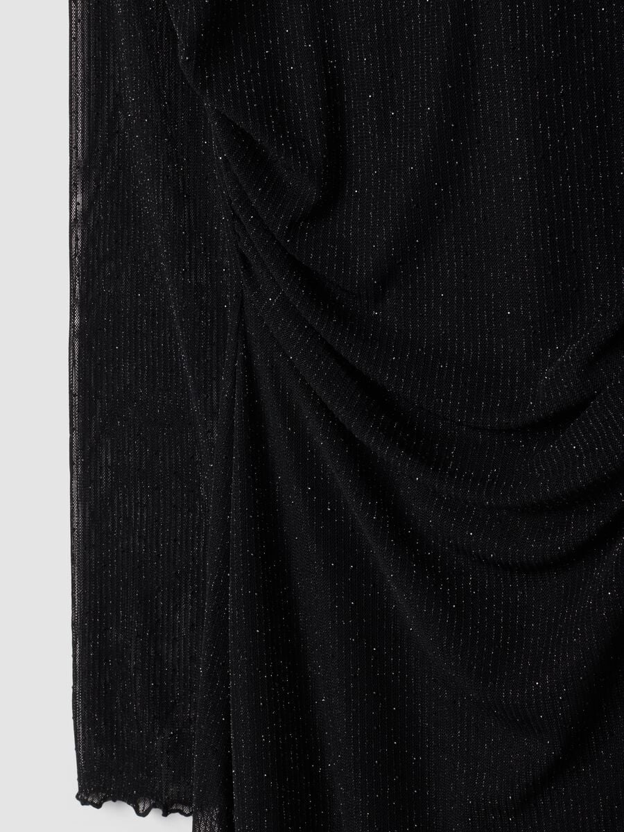 Abito nero in tessuto elasticizzato girocollo_1