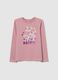 Girl's pink stretch cotton blend t-shirt regular fit_0