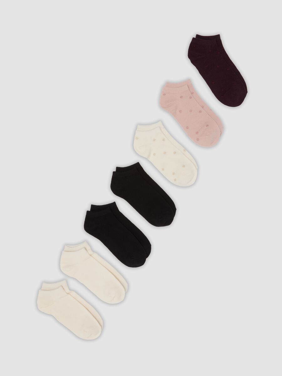 Seven-pack of multicoloured socks in organic stretch cotton_0